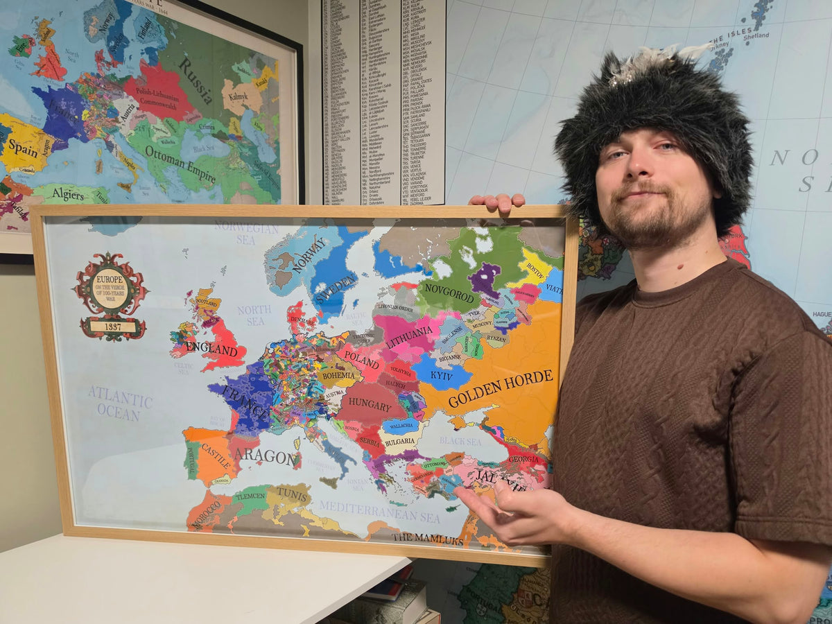 1337 Karte von Europa am Vorabend des 100-jährigen Krieges