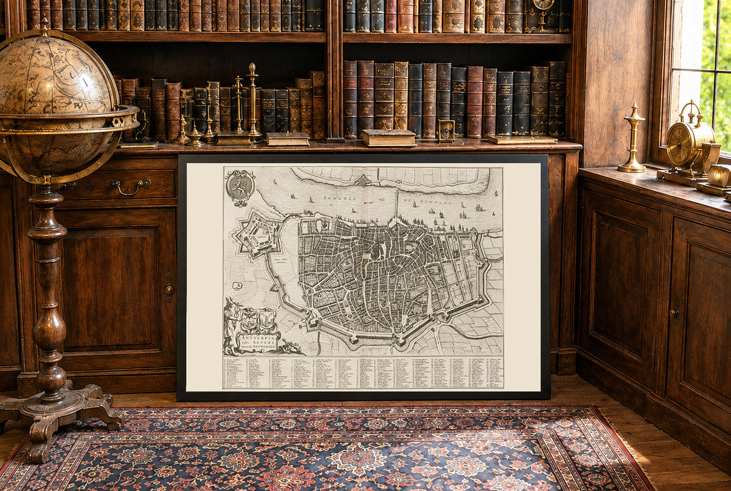1652 Antwerp Map Poster - City Plan with Detailed Streets and Fortifications