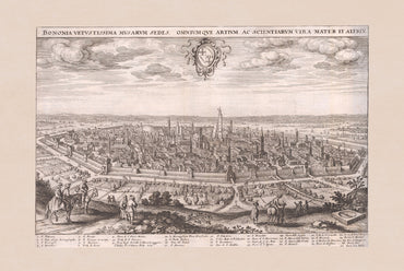 1688 Bolonia - Historyczna mapa murów miejskich