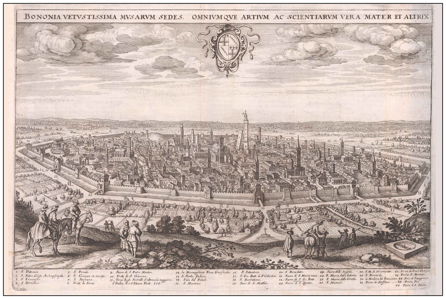 1688 Bologna - Historical City Wall Map - Strategy Maps