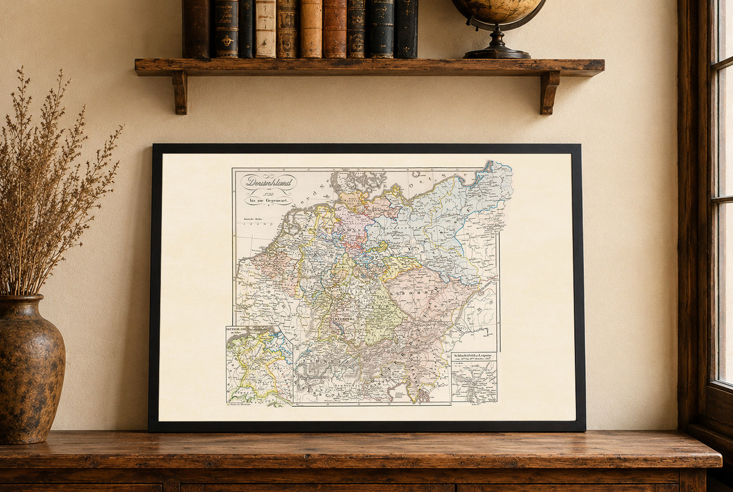Plakat z Historyczną Mapą Niemiec (1792) - Vintage Mapa Państw Niemieckich i Epoki Napoleońskiej