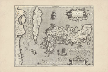 Japonia i Korea 1607 - Iaponia - Mercator i Hondius - Historyczny Plakat z Mapą