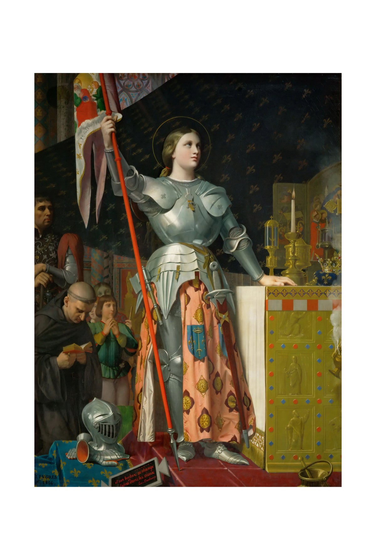 Joan of Arc at the Coronation of Charles VII 1854 - Jean-Auguste-Dominique Ingres - Medieval France Historical Painting Poster