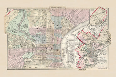 Filadelfia 1883 - Historyczna Mapa Miasta