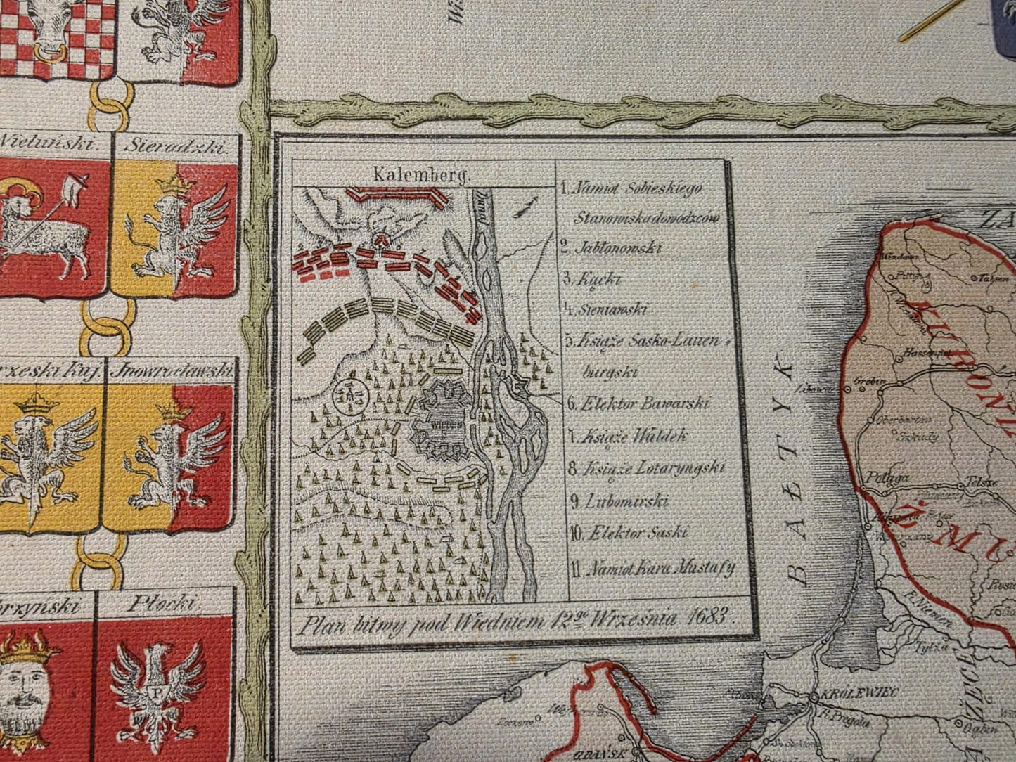 Plakat z Mapą Polski za Panowania Jana III Sobieskiego - Vintage Dekoracja Ścienna