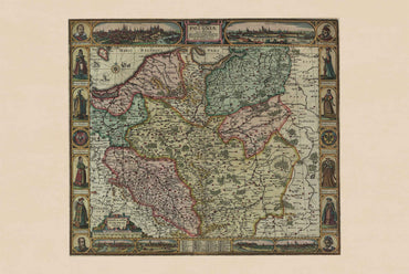 Poland & Silesia Historical Map Poster - 1630 Map of Poland and Polish-Lithuanian Commonwealth