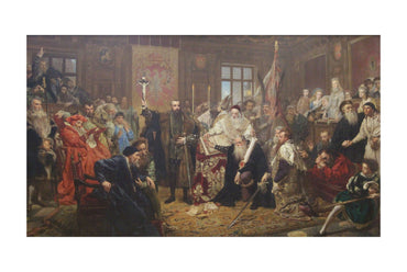 Unia Lubelska 1869 - Jan Matejko - Rzeczpospolita Obojga Narodów - Historyczny Plakat z Obrazem