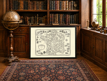 France Pictorial Map Poster (1935) - Vintage French Landmarks Wall Art