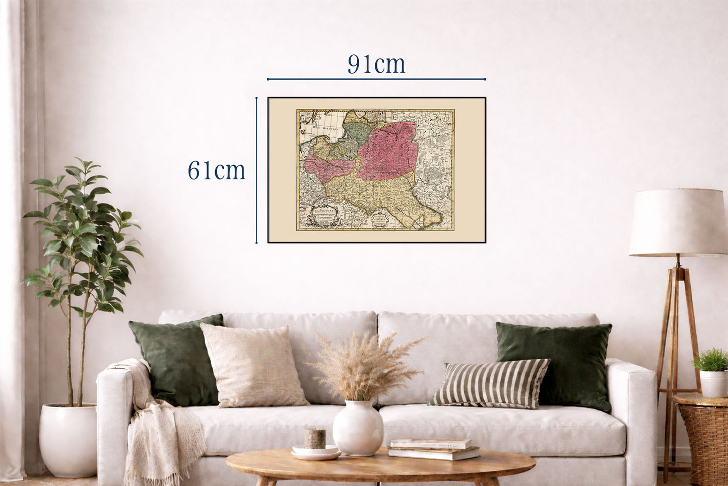 Vintage Karte des polnisch-litauischen Commonwealth 1740