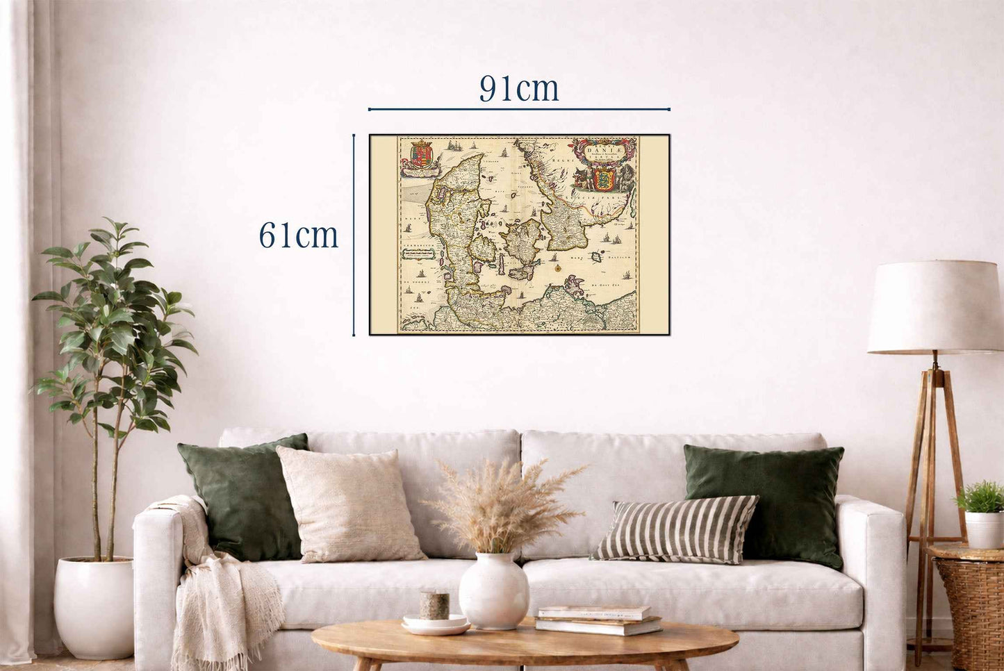 1690 Denmark Antique Map Print - Historic Kingdom Boundaries Illustration - Strategy Maps