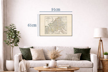 Carolingian Empire Map Poster - Vintage Medieval Europe Historical Wall Art