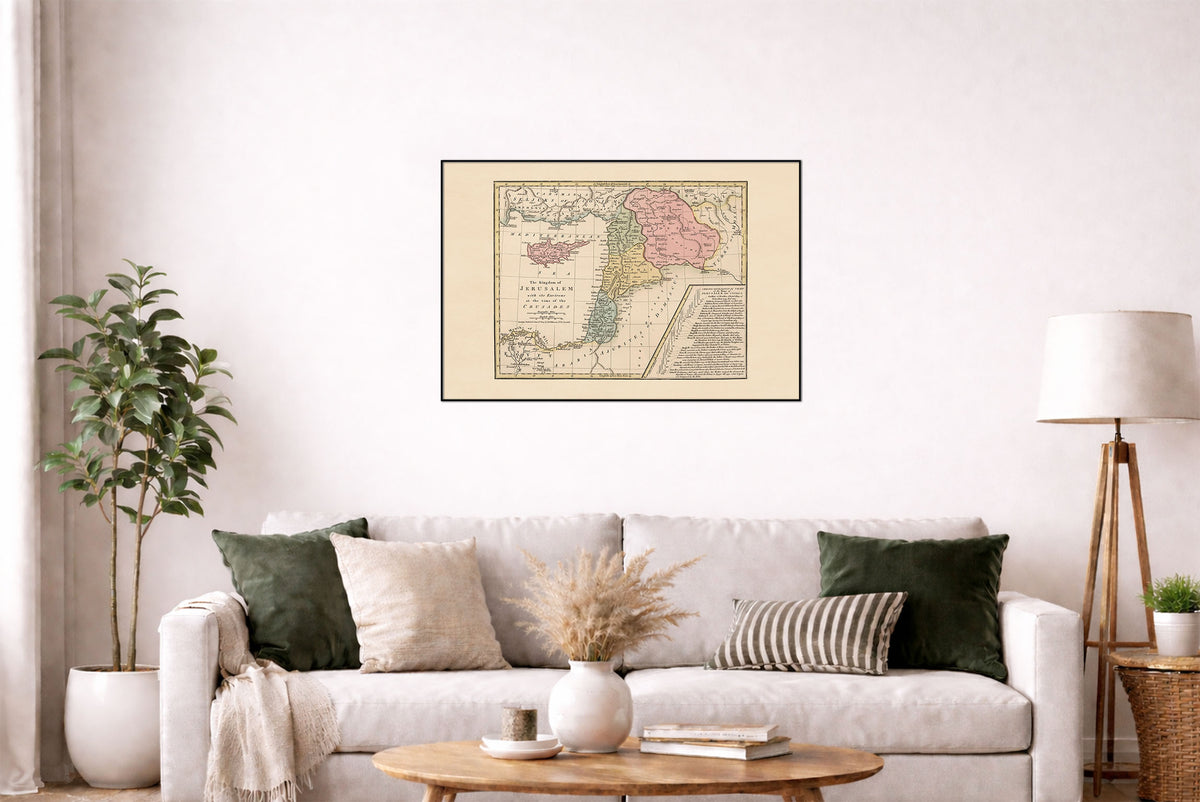 Królestwo Jerozolimskie w Czasach Krucjat - Plakat z Mapą Historyczną