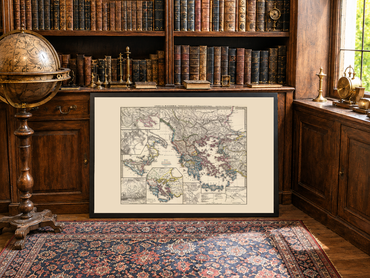 Ancient Greece Map Poster - Vintage Greek & Macedonian Historical Atlas Wall Art