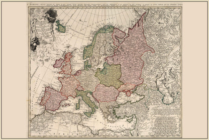 Europe in 1743 – Historical Wall Map from the War of the Austrian Succession - Strategy Maps