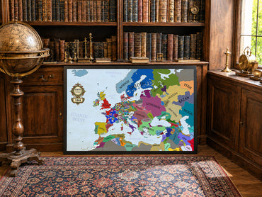 1444 Europe Map Print - Post-Varna Medieval Political Map