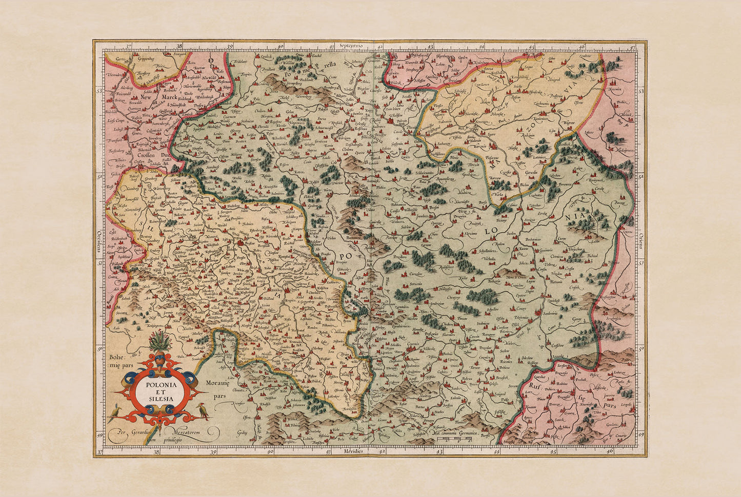 1623 Polonia Et Silesia Map - Vintage Atlas Map of Poland & Silesia