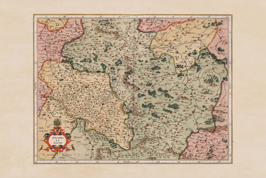 1623 Polonia Et Silesia Map - Vintage Atlas Map of Poland & Silesia,