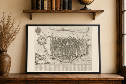 1652 Antwerp Map Poster - City Plan with Detailed Streets and Fortifications