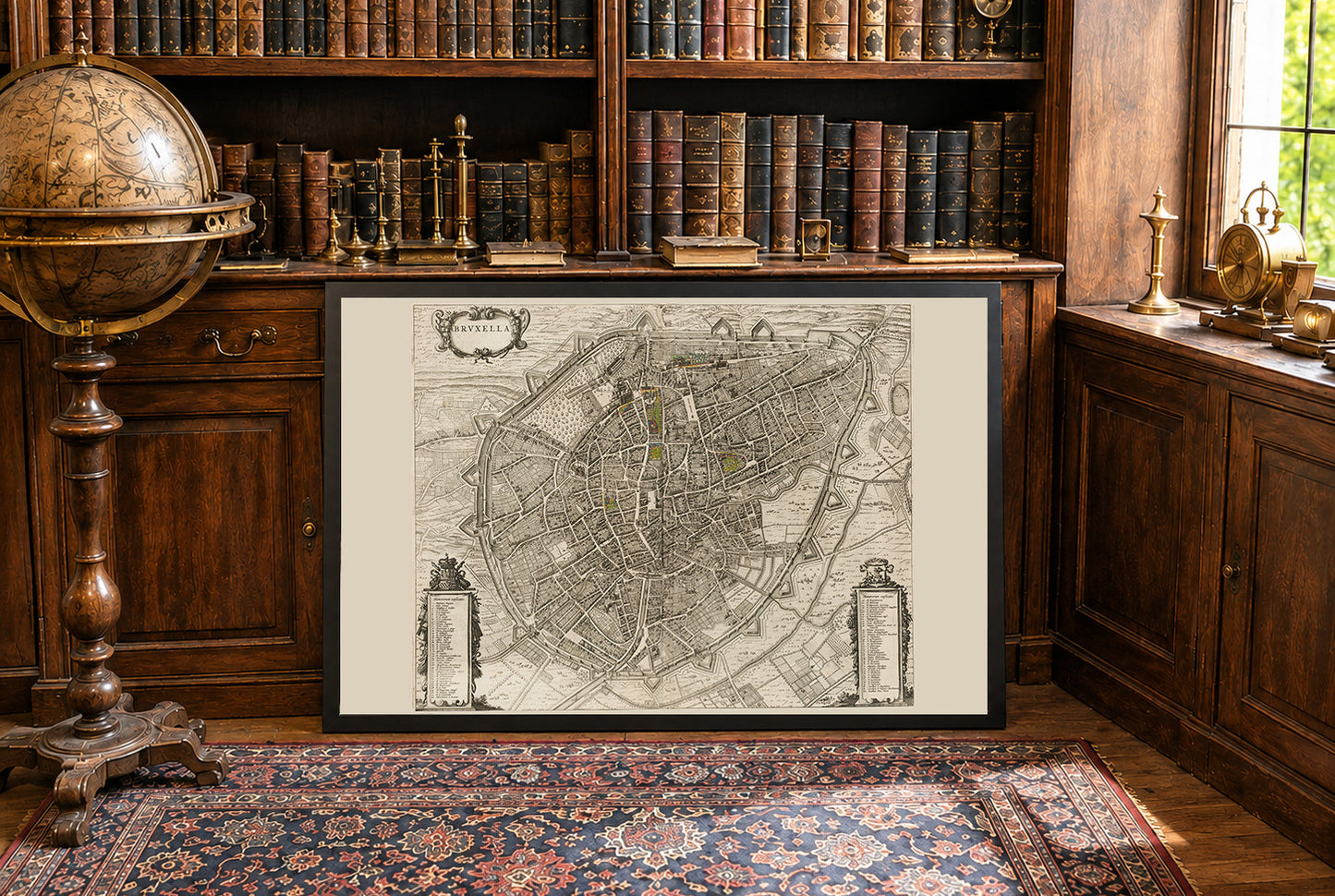 Mapa Brukseli 1652 - plakat rycina miejska