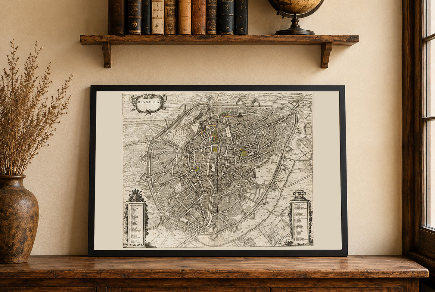 Mapa Brukseli 1652 - plakat rycina miejska