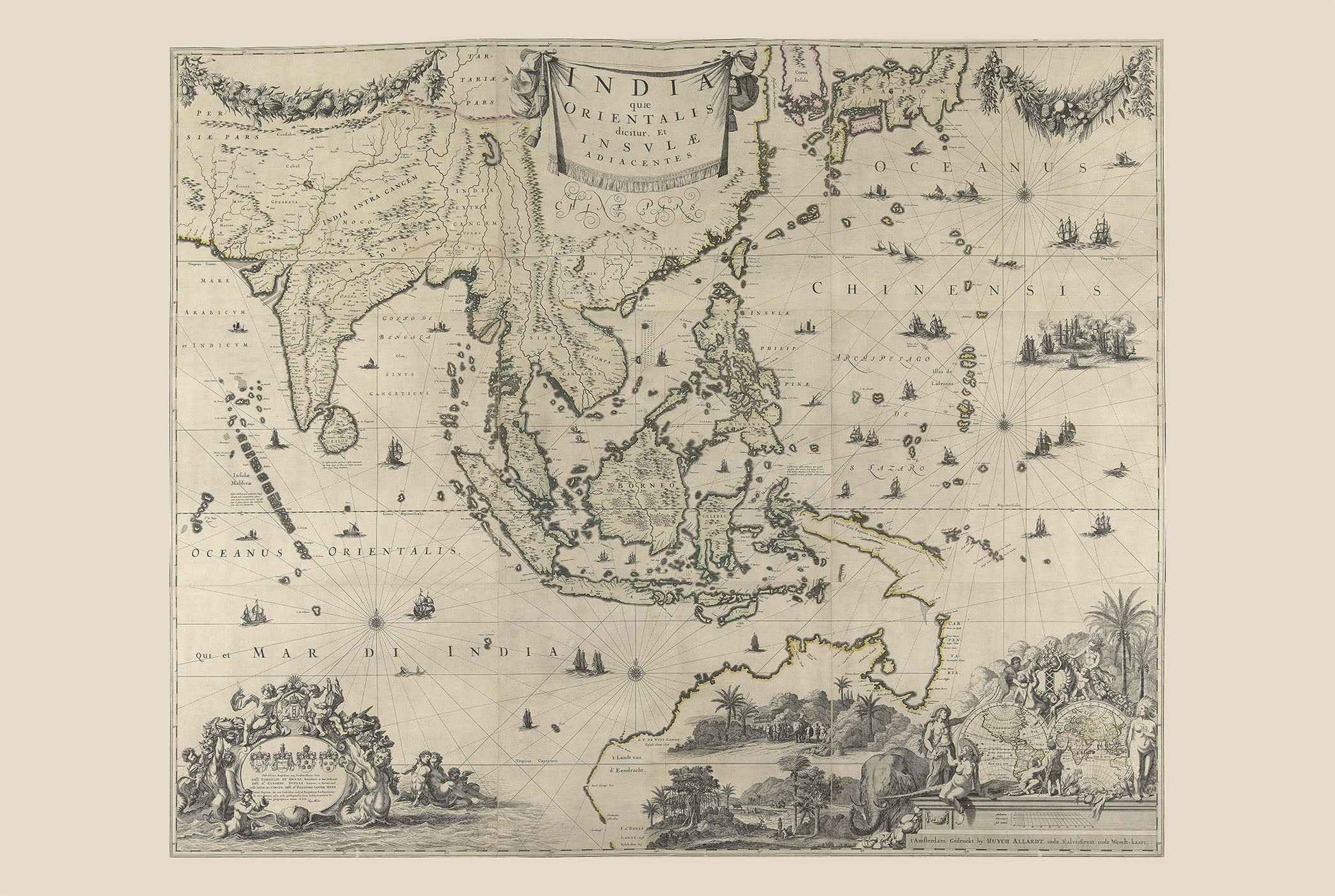 1652 India Orientalis Cartography Print - Large-Scale Southeast Asia Map - Strategy Maps