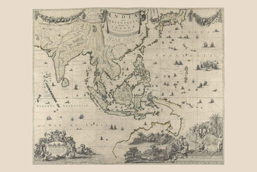 1652 India Orientalis Cartography Print - Large-Scale Southeast Asia Map - Strategy Maps