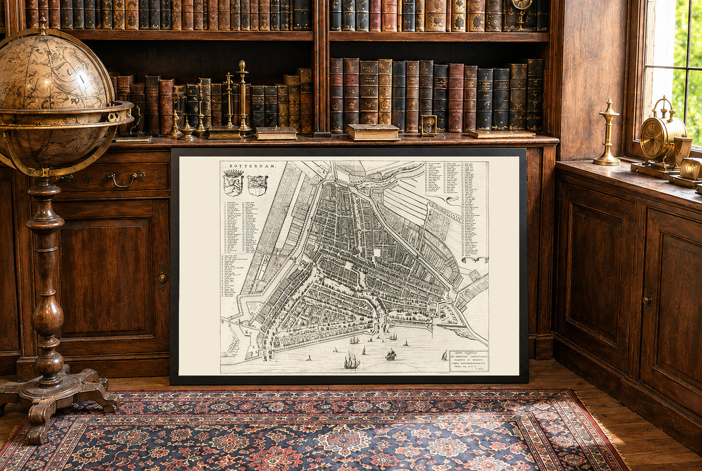 1652 Rotterdam Map Poster - Detailed Bird’s-Eye City Plan with Streets and Waterways