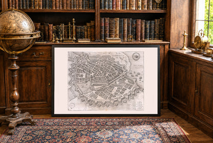 1653 Hamburg Map - 17th Century Bird’s-Eye City View with Bastioned Walls