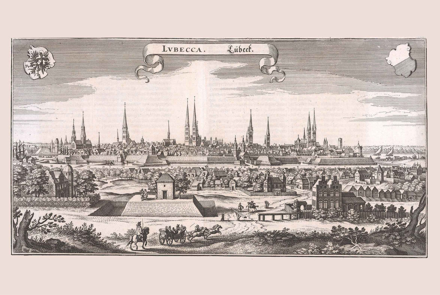 1653 Lübeck Map Poster - Detailed Panoramic City Plan with Hanseatic Architecture - Strategy Maps