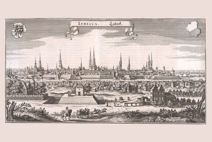 1653 Lübeck Map Poster - Detailed Panoramic City Plan with Hanseatic Architecture - Strategy Maps