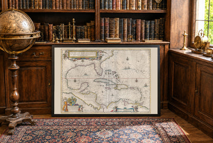 1662 Caribbean Map Poster - Insvlae Americanae Atlas Maior