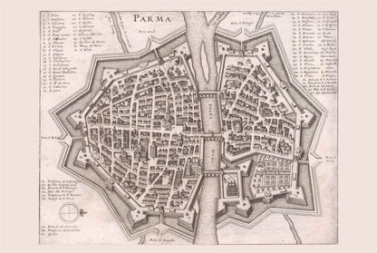 1688 Parma Map Poster - Early Modern City Plan with Detailed Urban Layout - Strategy Maps