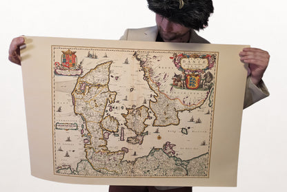 1690 Dania Vintage Mapa - Ilustracja Historycznych Granic Królestwa