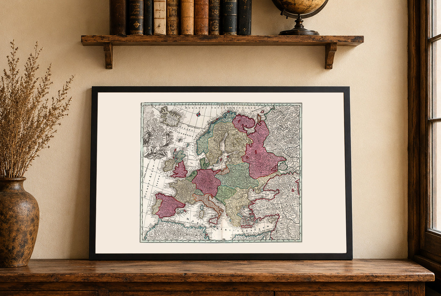 1730 Europa – Historyczna mapa ścienna z początku XVIII wieku