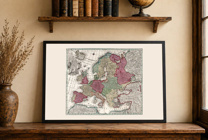 1730 Europa – Historyczna mapa ścienna z początku XVIII wieku