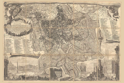 1773 Rome Cartography Print - Vintage City Plan with Precise Urban Layout - Strategy Maps