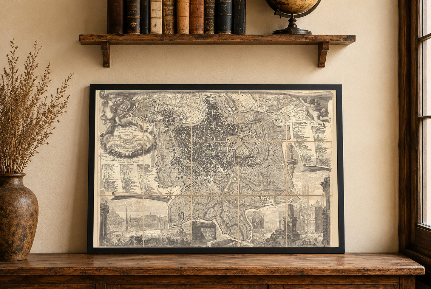 1773 Rome Cartography Print - Vintage City Plan with Precise Urban Layout