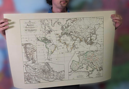 Mapa Kolonialnego Imperium Hiszpanii i Portugalii z 1854 roku - Plakat historycznego atlasu