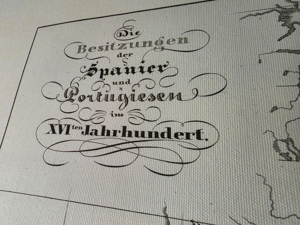 Mapa Kolonialnego Imperium Hiszpanii i Portugalii z 1854 roku - Plakat historycznego atlasu