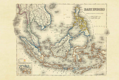 1856 East Indies Cartography Print - Vintage Map with Colonial Boundaries and Regional Detail - Strategy Maps