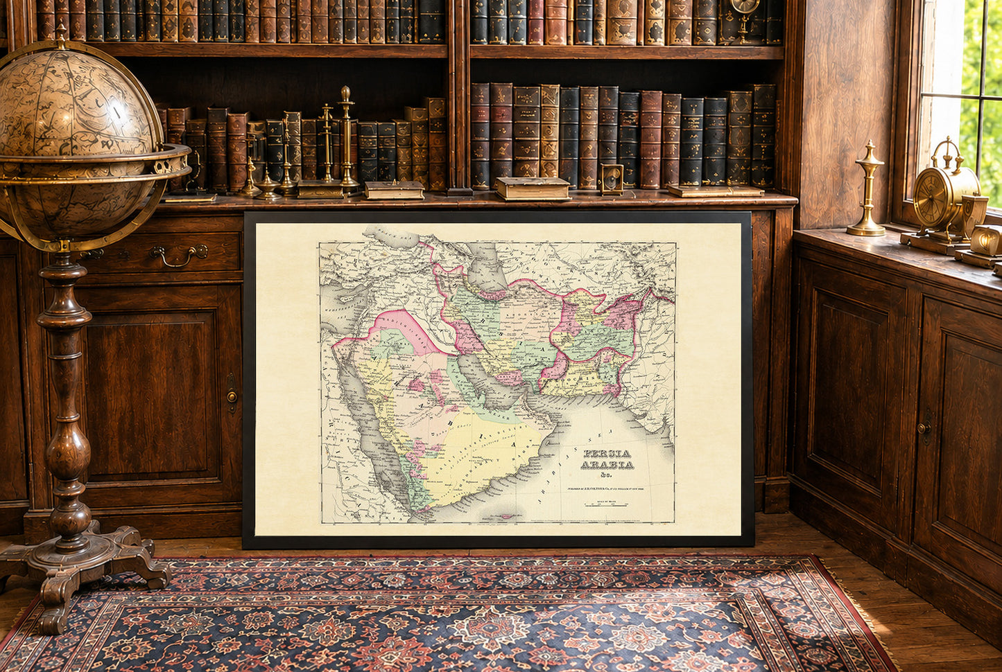 Mapa Kolonialnego Imperium Hiszpanii i Portugalii z 1854 roku - Plakat historycznego atlasu