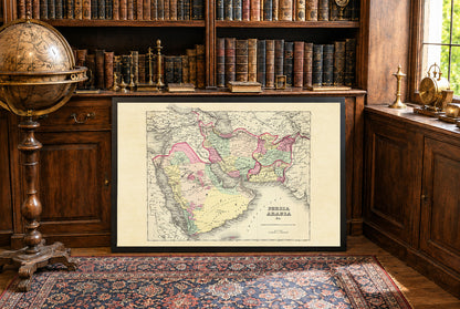 Mapa Kolonialnego Imperium Hiszpanii i Portugalii z 1854 roku - Plakat historycznego atlasu