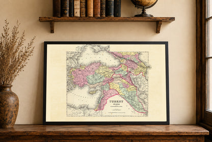 Impresión Cartográfica de Turquía, Asia y Cáucaso 1856 - Mapa Vintage con Fronteras y Geografía Detalladas