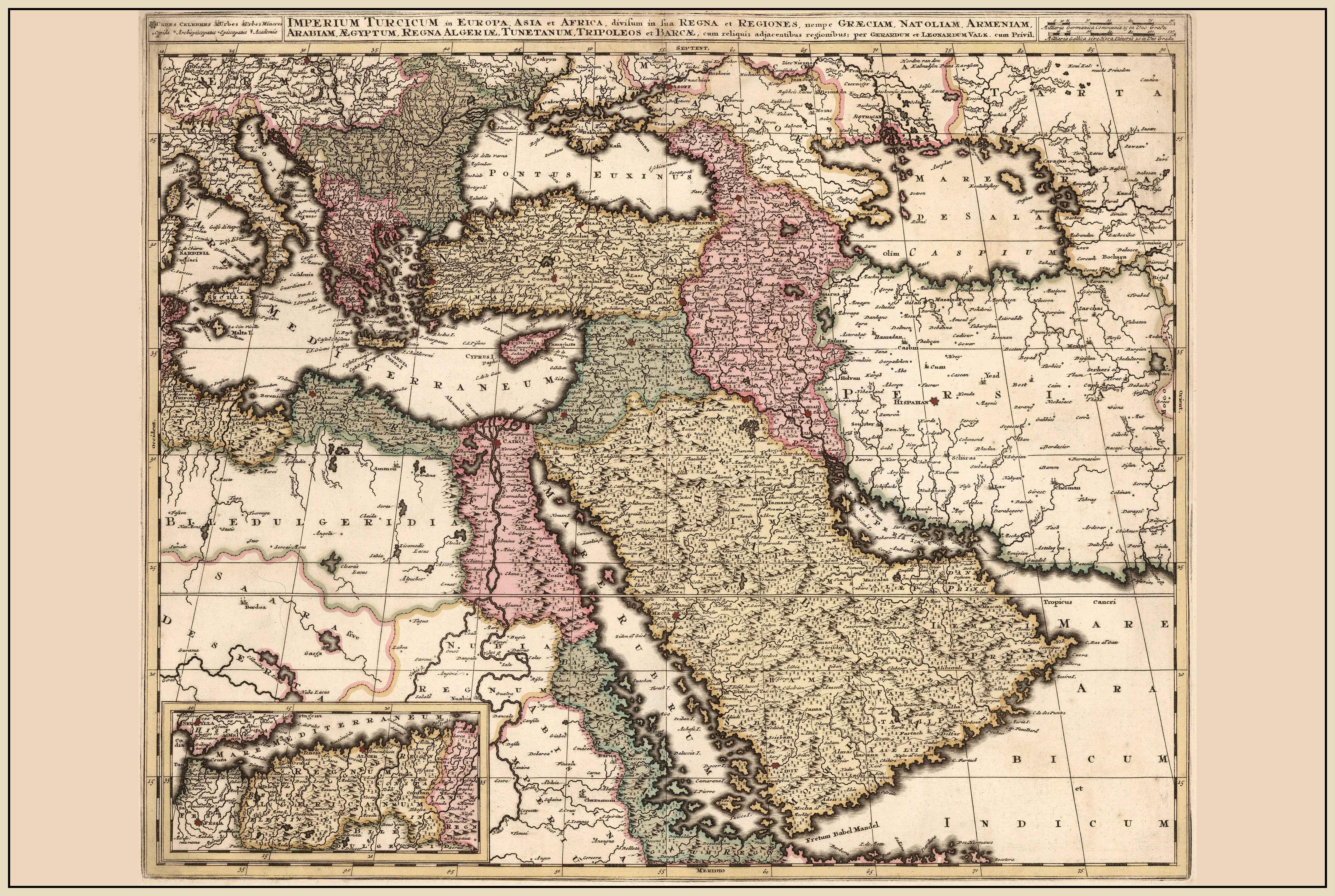 1740 Ottoman Empire – 18th Century Historical Wall Map - Strategy Maps