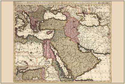 1740 Ottoman Empire – 18th Century Historical Wall Map - Strategy Maps
