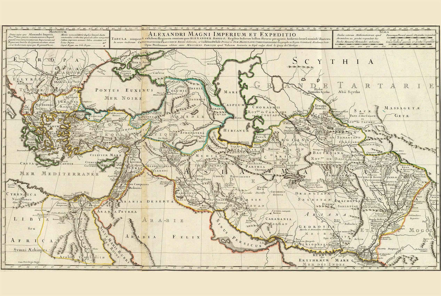 Alexander the Great Empire Map Print - Ancient Campaigns & Expanding Territories Illustration - Strategy Maps