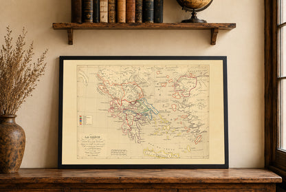 Ancient Greece & Asia Minor 1190 BC - Antoine Philippe Houze 1844 Historical Map Poster