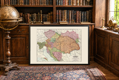 Austro-Węgry 1897 - Mapa historyczna podwójnej monarchii