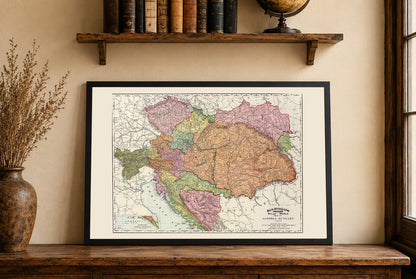 Austro-Węgry 1897 - Mapa historyczna podwójnej monarchii