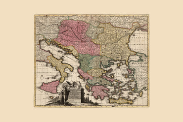 Półwysep Bałkański 1740 – Mapa historyczna Europy Południowo-Wschodniej